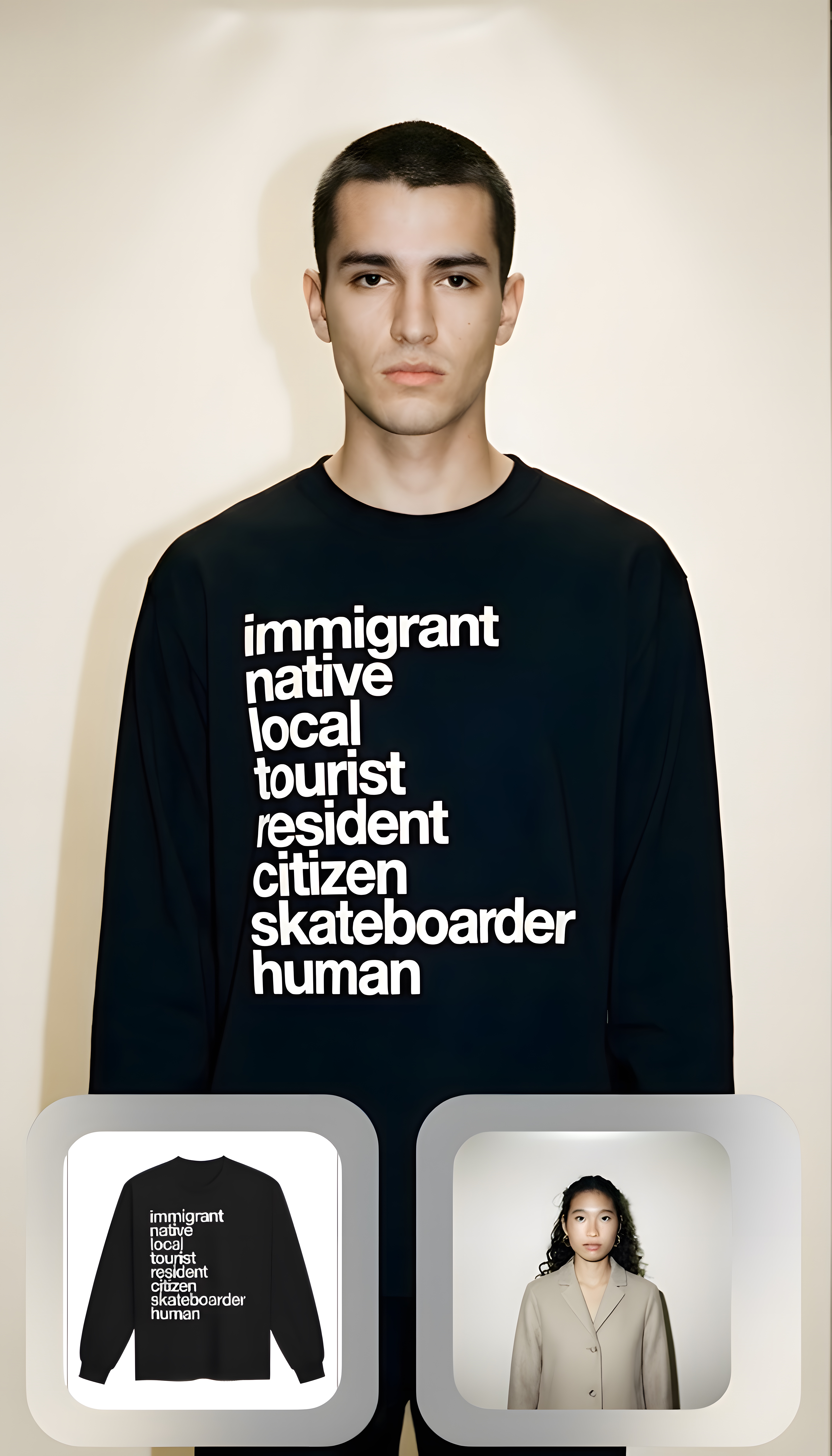 HRDLF Immigrant longsleeve tee model - Hardlife Apparel Company